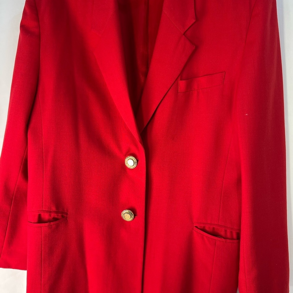 Vintage Mr Leonard Suit, Elegant Red Women's Blazer - Picture 11 of 15